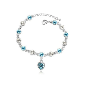 Stylish Magnetic Therapy Weight Loss Bracelet with 925 Silver & Blue Crystal  Burning Fat Health Jewelry