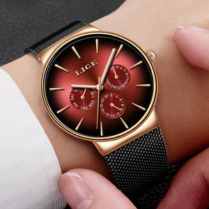Luxury Watches For Men Top Brand Quartz Watch Mesh Stainless Steel Waterproof Ultra-thin Wristwatch New Fashion Gifts