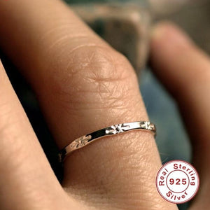 New Stylish 925 sterling silver chic Rings for Women Simple Vintage Finger Rings Jewelry Gift for friends