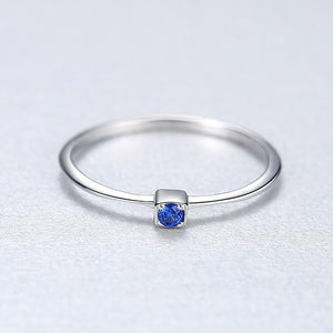 Genuine Topaz Engagement Rings with 925 Sterling Silver for Women Stylish Thin Circle Design Gemstone Ring
