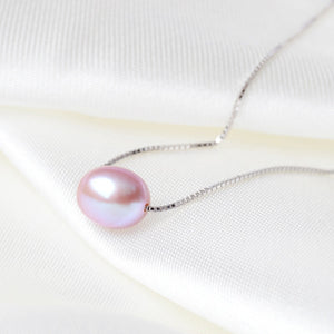 High Quality Natural Freshwater Pearl Floating Pendant Necklace For Her With 925 Sterling Silver Chain Jewelry Gifts