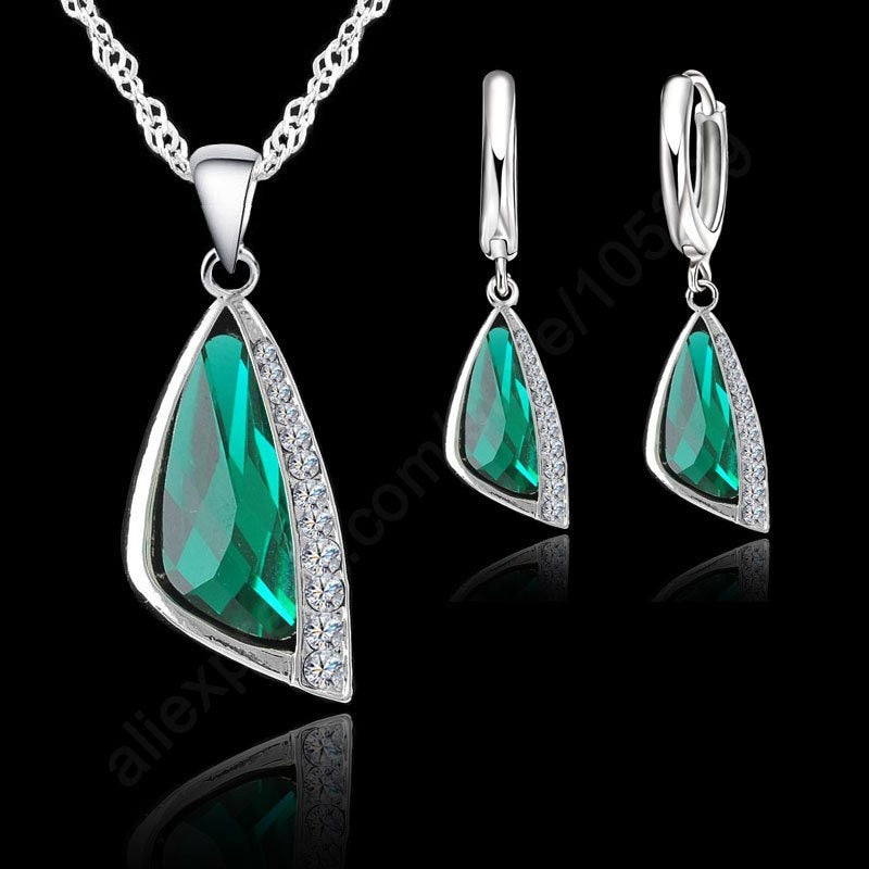 Gorgeous Gemstone Jewelry Sets with 925 Sterling Silver in Trendy Design with Necklace Pendant Earrings Sets Dream Gifts For Mom