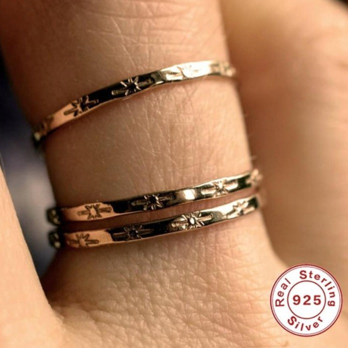 New Stylish 925 sterling silver chic Rings for Women Simple Vintage Finger Rings Jewelry Gift for friends