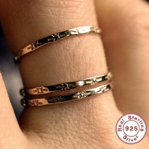 New Stylish 925 sterling silver chic Rings for Women Simple Vintage Finger Rings Jewelry Gift for friends