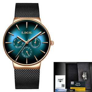Luxury Watches For Men Top Brand Quartz Watch Mesh Stainless Steel Waterproof Ultra-thin Wristwatch New Fashion Gifts