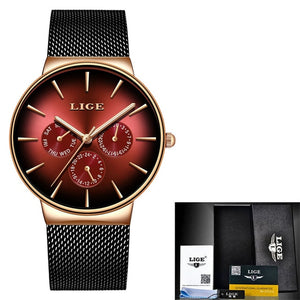 Luxury Watches For Men Top Brand Quartz Watch Mesh Stainless Steel Waterproof Ultra-thin Wristwatch New Fashion Gifts