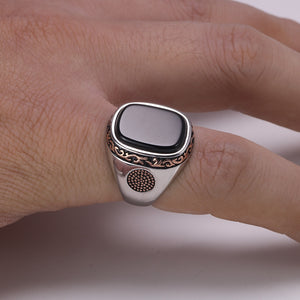 Gorgeous Natural High Quality Onyx Gemstone Vintage Men's Ring with Real 925 Sterling Silver