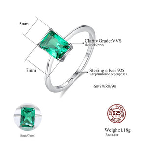 Stunning Green Emerald Ring With 925 Sterling Silver For Women Green Gemstone Ring Jewelry Gifts
