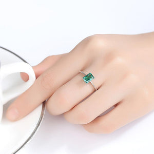 Stunning Green Emerald Ring With 925 Sterling Silver For Women Green Gemstone Ring Jewelry Gifts