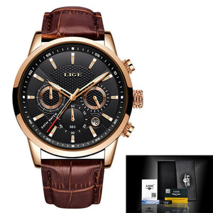 Luxury and High Quality Quartz Watch For Men with Leather Strap & Waterproof