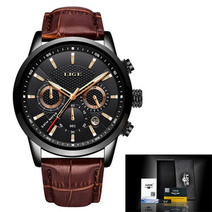 Luxury and High Quality Quartz Watch For Men with Leather Strap & Waterproof