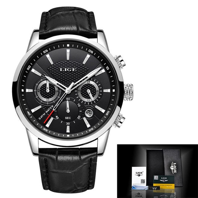 Luxury and High Quality Quartz Watch For Men with Leather Strap & Waterproof