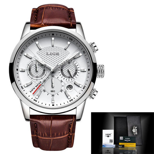 Luxury and High Quality Quartz Watch For Men with Leather Strap & Waterproof