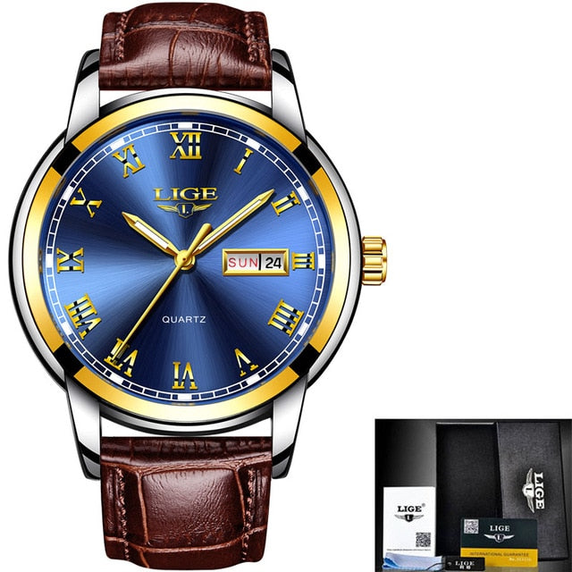 Luxury and High Quality Quartz Watch For Men with Leather Strap & Waterproof