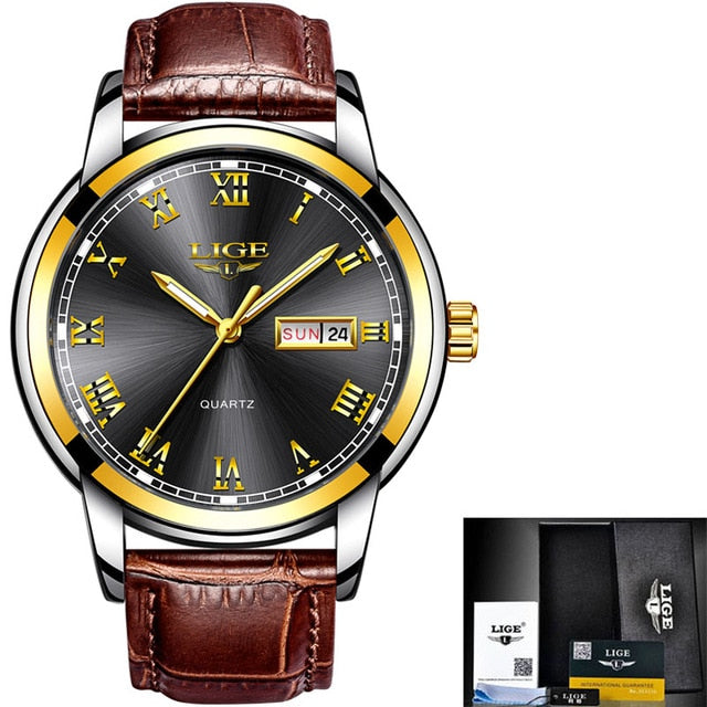 Luxury and High Quality Quartz Watch For Men with Leather Strap & Waterproof