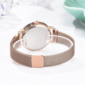 Simple But Luxury Look Women's Watches with Unique Mess Strap Design