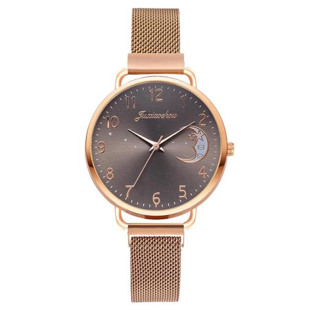 Simple But Luxury Look Women's Watches with Unique Mess Strap Design
