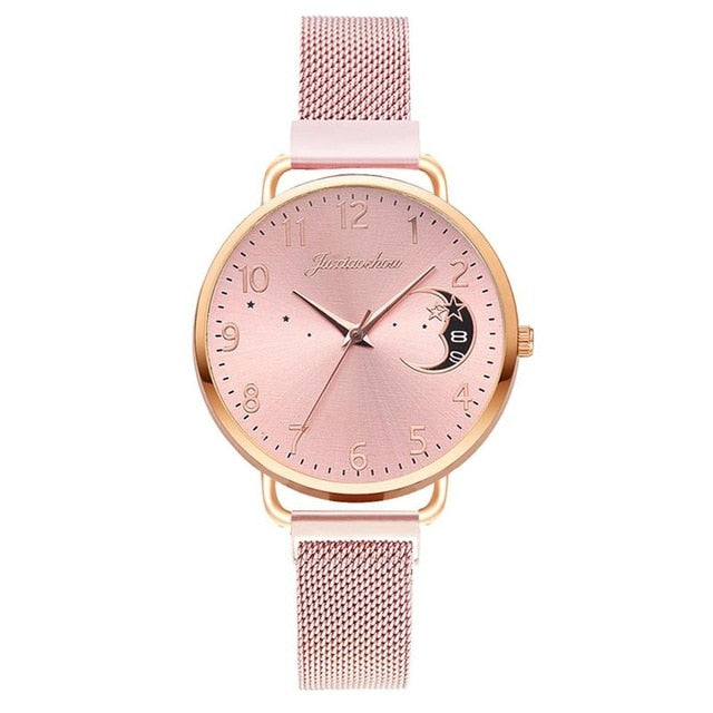 Simple But Luxury Look Women's Watches with Unique Mess Strap Design