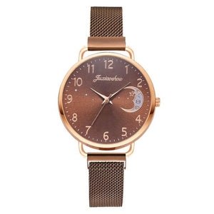 Simple But Luxury Look Women's Watches with Unique Mess Strap Design