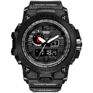50m Waterproof Military Watches For Men with Clock Alarm & Dual Display