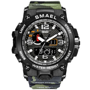 50m Waterproof Military Watches For Men with Clock Alarm & Dual Display