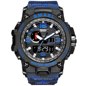 50m Waterproof Military Watches For Men with Clock Alarm & Dual Display