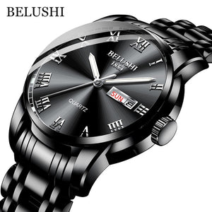 Luxury Men's Quartz Watch with Date Stainless Steel & Waterproof