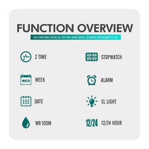 Best Outdoor Digital Sport Watch 100M Waterproof & Led Light Stopwatch