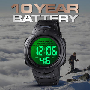 Best Outdoor Digital Sport Watch 100M Waterproof & Led Light Stopwatch