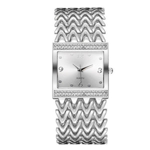 Hot Selling Square Wrist Watches for Women Stainless Steel in Rose Silver Gold Colors