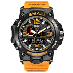 50m Waterproof Military Watches For Men with Clock Alarm & Dual Display