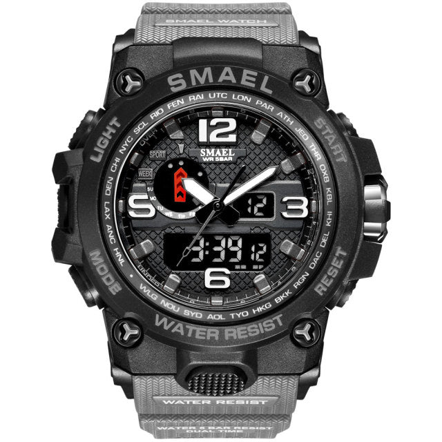 50m Waterproof Military Watches For Men with Clock Alarm & Dual Display
