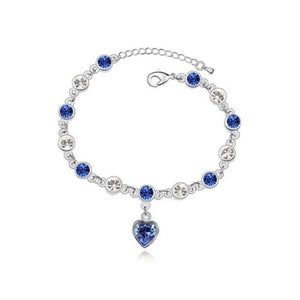 Stylish Magnetic Therapy Weight Loss Bracelet with 925 Silver & Blue Crystal  Burning Fat Health Jewelry