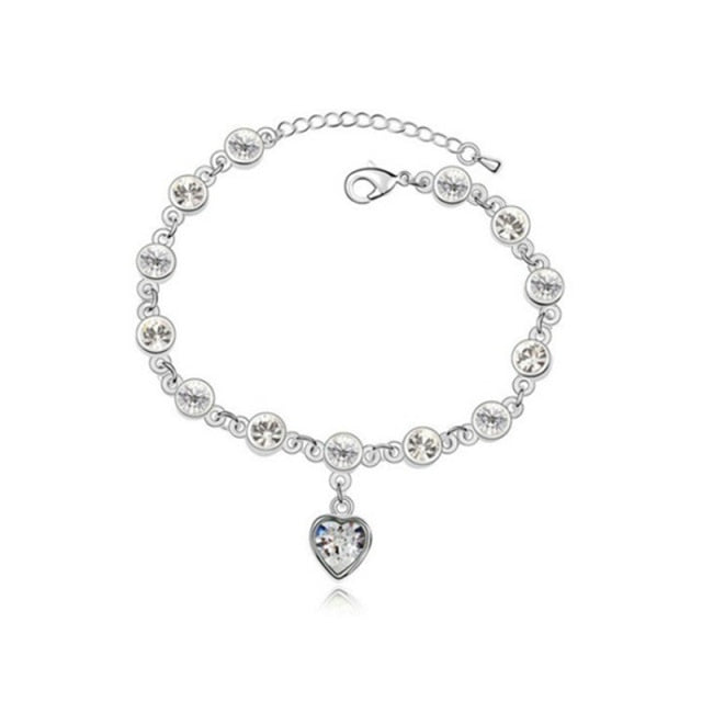 Stylish Magnetic Therapy Weight Loss Bracelet with 925 Silver & Blue Crystal  Burning Fat Health Jewelry