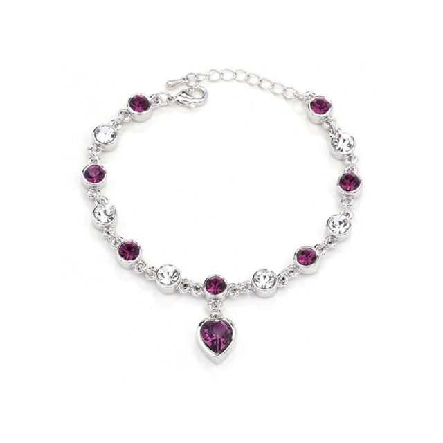 Stylish Magnetic Therapy Weight Loss Bracelet with 925 Silver & Blue Crystal  Burning Fat Health Jewelry