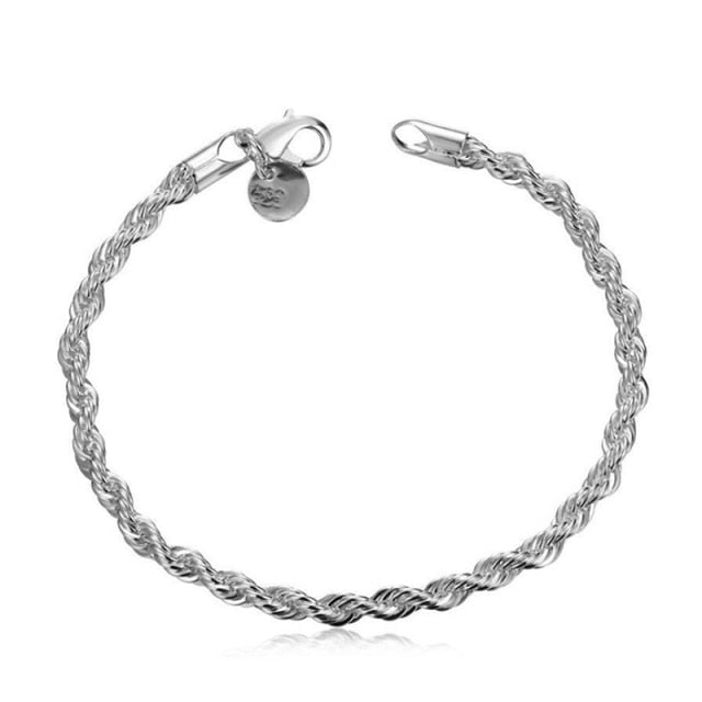 Stylish Magnetic Therapy Weight Loss Bracelet with 925 Silver & Blue Crystal  Burning Fat Health Jewelry