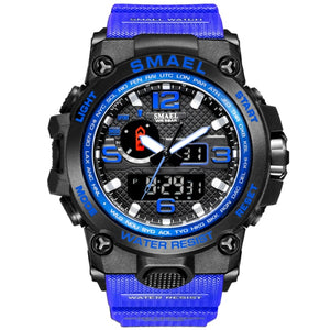 50m Waterproof Military Watches For Men with Clock Alarm & Dual Display