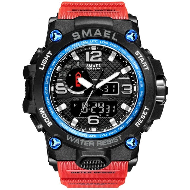 50m Waterproof Military Watches For Men with Clock Alarm & Dual Display
