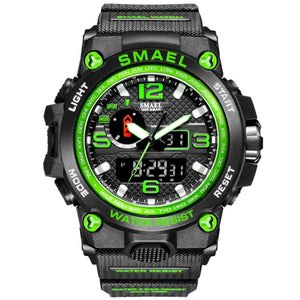50m Waterproof Military Watches For Men with Clock Alarm & Dual Display