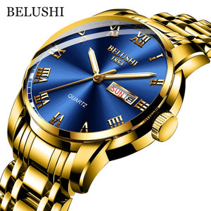 Luxury Men's Quartz Watch with Date Stainless Steel & Waterproof