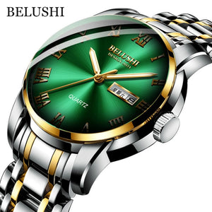 Luxury Men's Quartz Watch with Date Stainless Steel & Waterproof