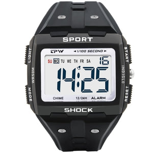 High Quality Men Digital Outdoor Sport Watch with Big Numbers Easy to Read 50 Meter Water Resistant