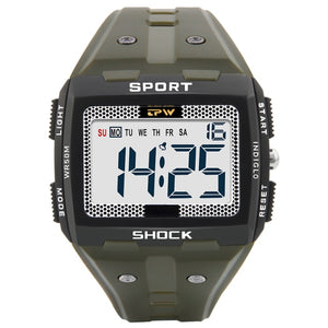 High Quality Men Digital Outdoor Sport Watch with Big Numbers Easy to Read 50 Meter Water Resistant